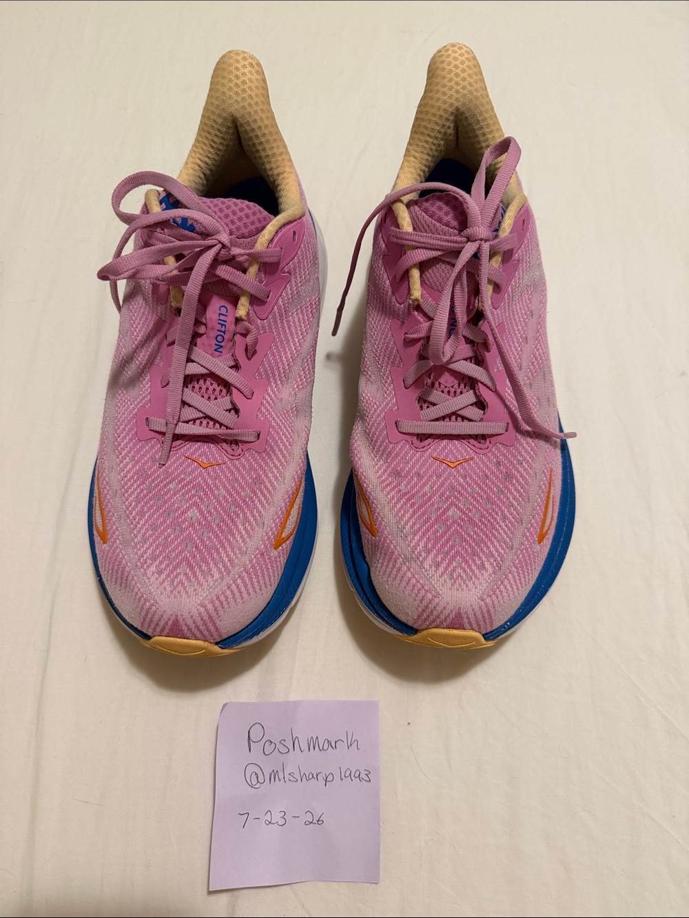 Hoka Clifton 9 Running Shoes Cyclamen/Sweet Lilac sz 9